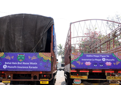 PhonePe paints truck tailgates with witty idioms